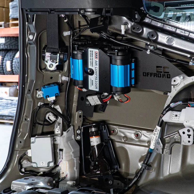 ARB TWIN COMPRESSOR PAIRED WITH EC OFFROAD BRACKET LC300